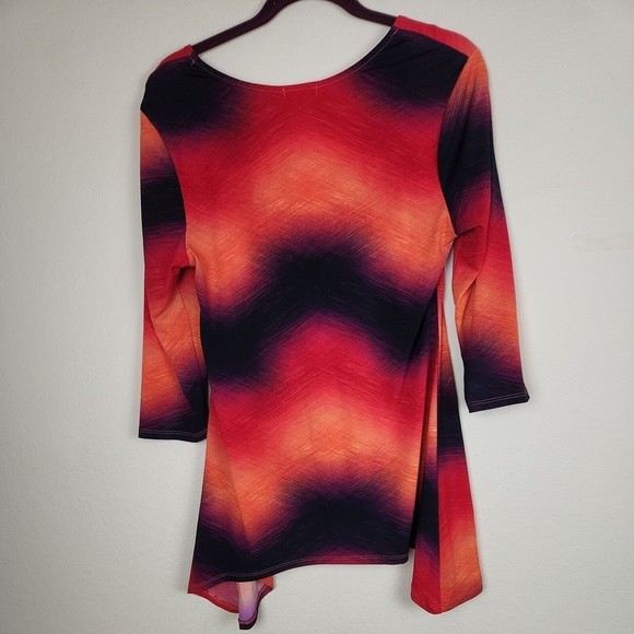 Women's Cocomo Multi Color key hole Pullover Top. Size M. VIBRANT Fall colors - Picture 3 of 3